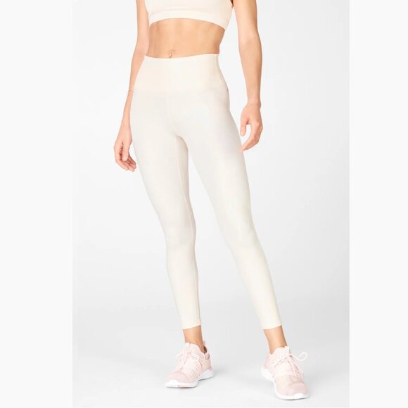 Fabletics PureLuxe High Waisted Iridescent 7/8 Pearlescent Ivory Leggings Pant S - Picture 1 of 7